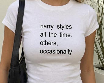 hstyles all the time disco occasionally baby tee, styles shirt, y2k brat graphic top, kissco album fanmade merch, concert tshirt
