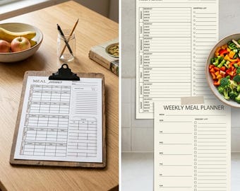 Weekly Meal Planner Printable with Grocery List (PDF Download)