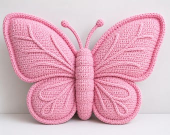 Crochet Butterfly Pillow Pattern, Amigurumi Cushion Tutorial, Nursery Decor (PDF Pattern)