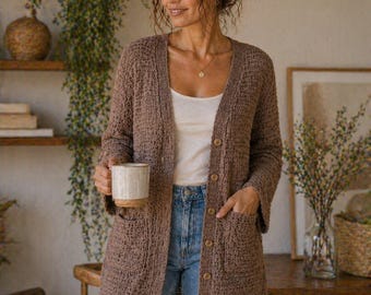 Everyday Ragg Cardigan Crochet Pattern, Cozy Sweater DIY (PDF Download)