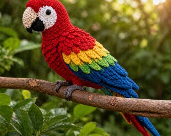 Crochet Macaw Pattern, Colorful Parrot Amigurumi PDF, Tropical Bird DIY (Digital Download)