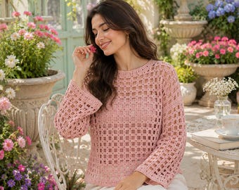 Wren Rattan Crochet Top Pattern, Boho Summer Crop Top DIY (PDF Download)