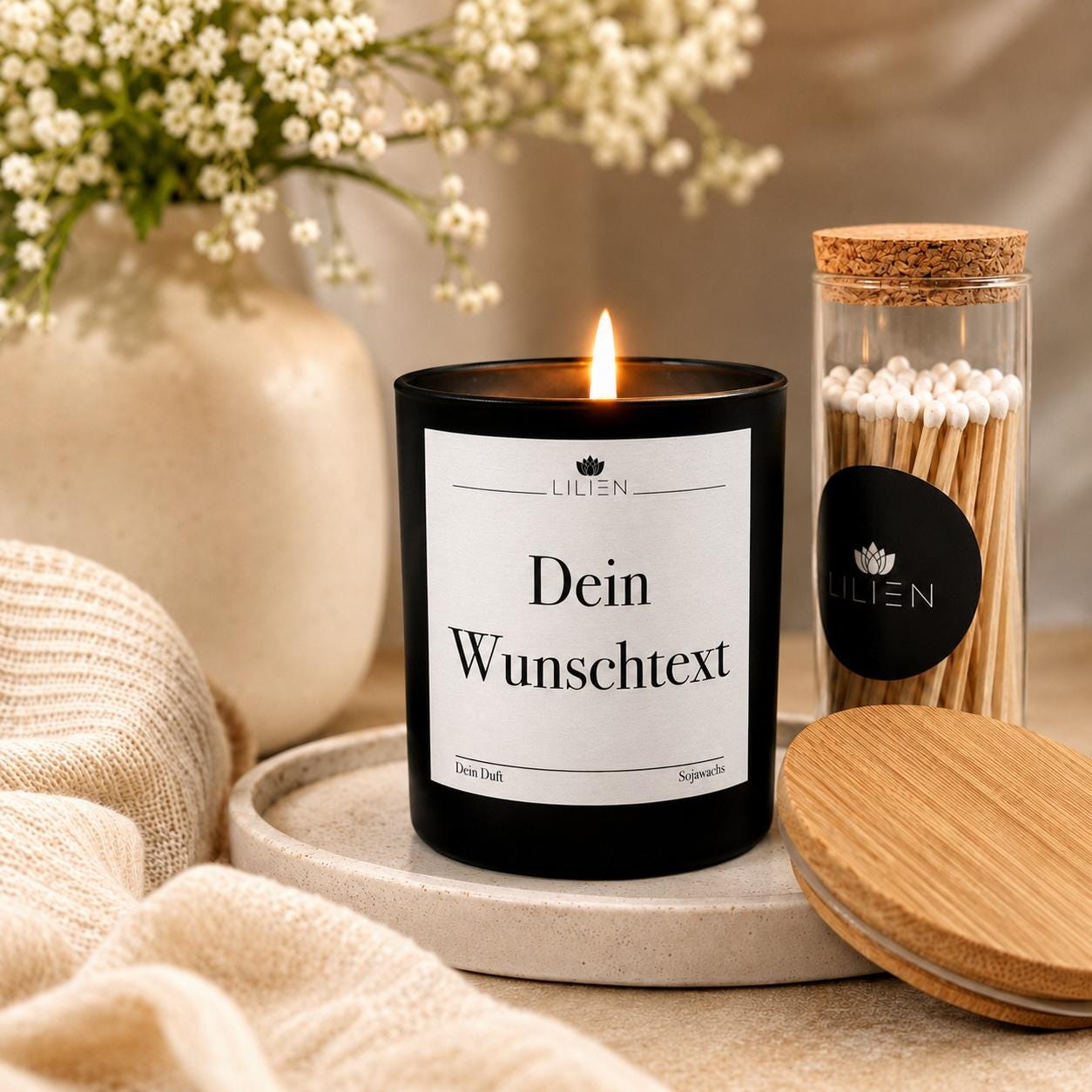 Duftkerze mit spruch