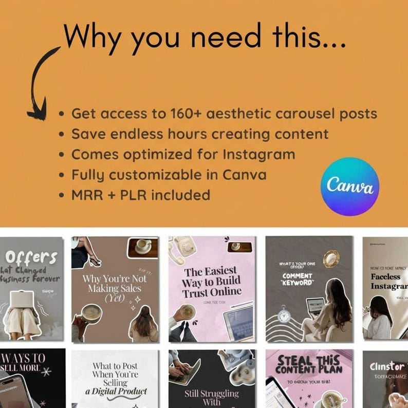 400+ Instagram Carousel Designs for Faceless Pages | Canva Templates ...