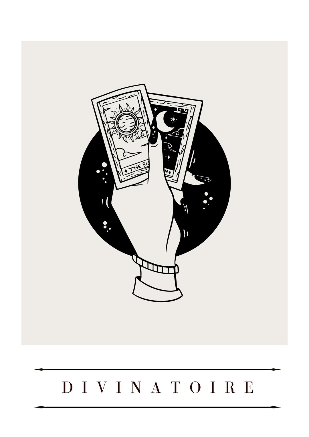 Divination Poster – Minimalist Esoteric Illustration – Spiritual ...
