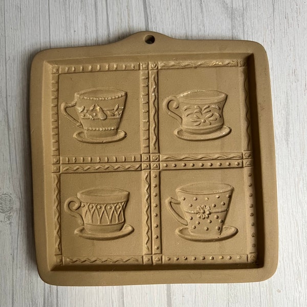 Vintage 1997 Tea Cup Cut Apart by Brown Bag Cookie Art