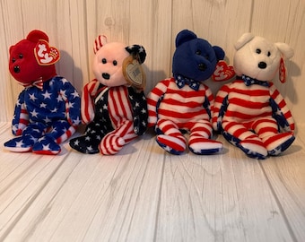 Vintage Liberty and Spangle Beanie Babies Set