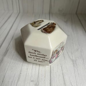 Vintage Wedgwood Beatrix Potter Mrs. Tiggy-Winkle & Lucie Piggy Bank
