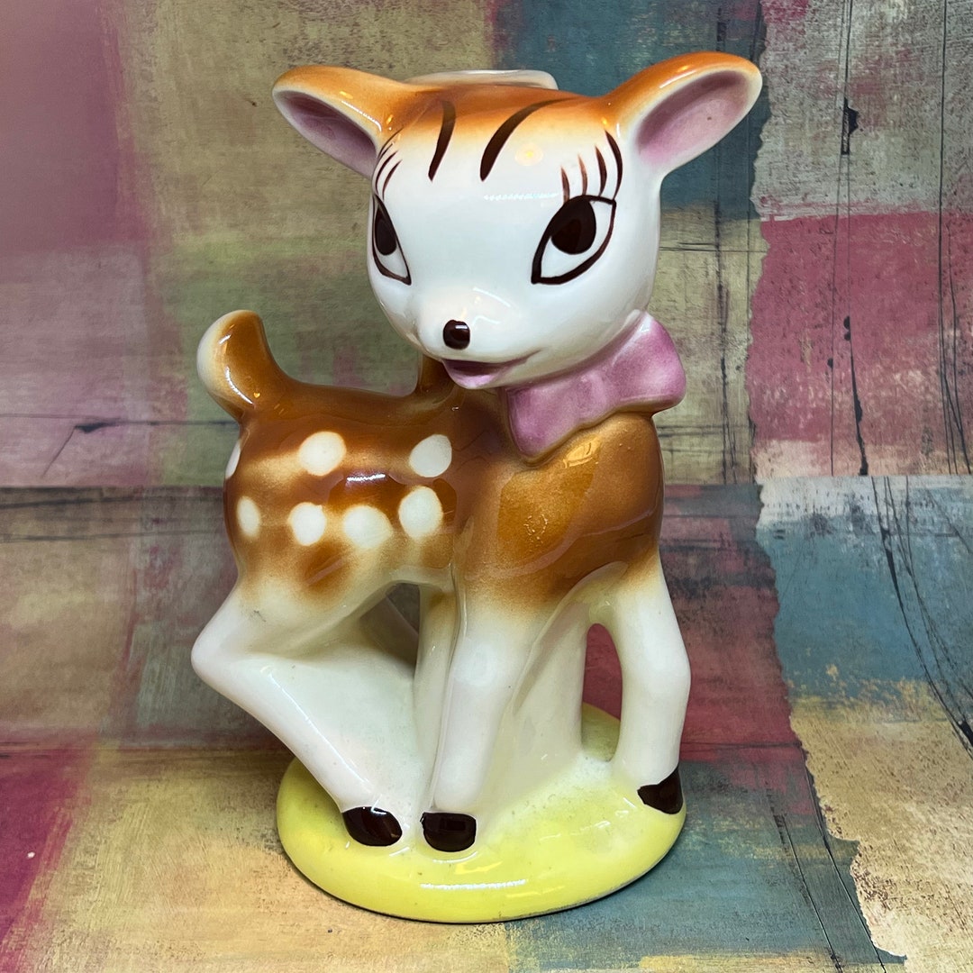 Vintage Bambi Inspired Deer Figurine, Lampstand Etsy
