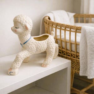 Vintage Lamb Planter ~ Cleveland Ohio Pottery USA ~ Mary Had a Little Lamb