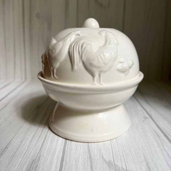 Vintage Chicken Pottery Electric Egg Poacher