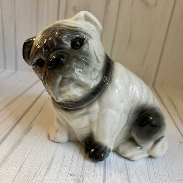 Vintage Bull Dog Ceramic Figurine