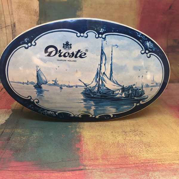 Vintage Droste Blue Delft Candy Tin