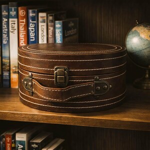 Vintage Leather Hat Box - Etsy display picture 2