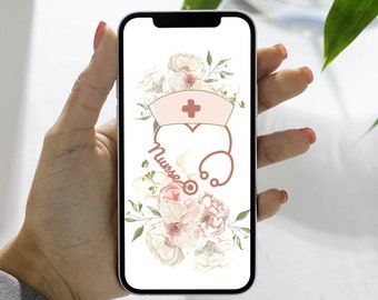 Nurse Medical Wallpaper Background Healthcare Floral - Etsy Nurse Medical Wallpaper Background Healthcare Floral - Etsy