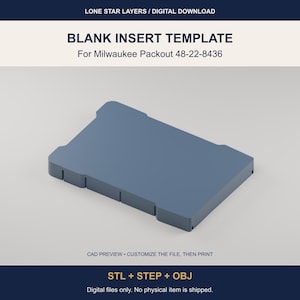 Milwaukee Packout 48-22-8436 Blank insats | Digital nedladdning av STL, STEP och OBJ