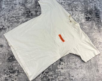 Camiseta blanca vintage Fruit of the Loom para hombre, talla XL, de algodón, estilo Cambridge, minimalista básica.