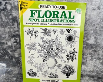 Vtg  Dover Stefen Bernath Ready-To-Use Floral Spot Illustrations 1989 Art Book