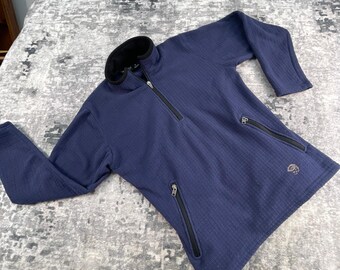 Vtg Mountain Hardwear Womens S Quarter Zip Pullover Purple Grid Quilted Fleece