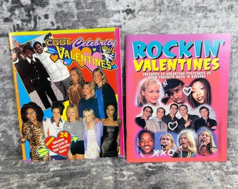 Vtg Cool Celebrity Valentine Postcard Book Lot Spice Girls Backstreet Boys Y2K