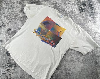 Vtg Champion  Men XL T-Shirt 90s Soccer Graphic White Single Stitch Made in USA