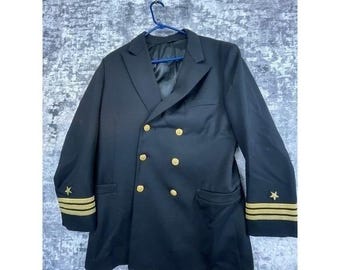 Vtg Navy Officer Dress Blues Commander O5  CMDR Double Breasted Made in USA