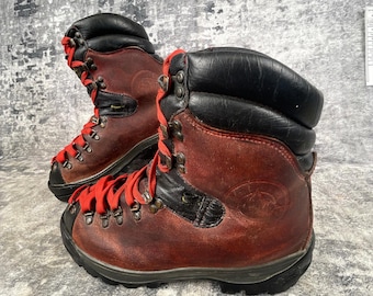 Vtg La Sportiva Men 8.5 Mountaineering Boots 518 Red Black Italy Gorpcore Hiking