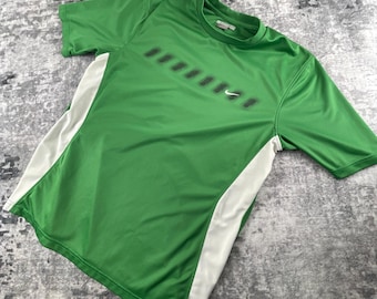 Vtg NIKE Green Jersey XL Travis Scott Short Sleeve Nike Swoosh Y2K Activewear