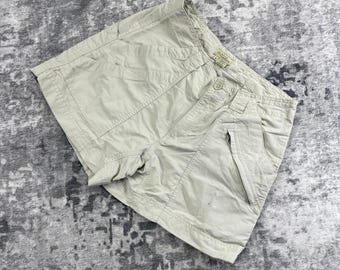 Royal Robbins Women's 2 Beige Supplex Nylon Hiking Utility Mini Shorts Stain
