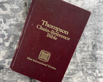 Vtg NIV Thompson Chain-Reference Bible 1983 Red Letter Burgundy Study