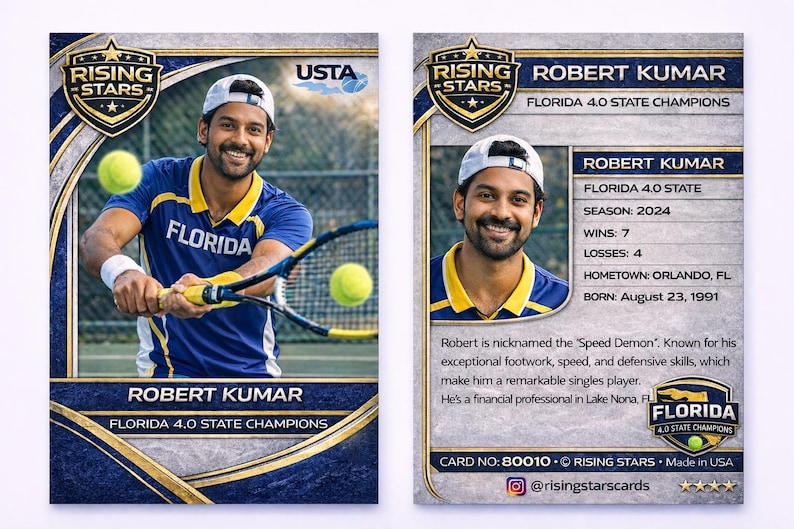 Personalized Tennis Trading Card | Custom Sports Gift, Team Keepsake - Etsy