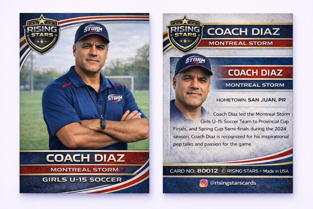 Custom Sports Trading Card | Personalized Coach or Athlete Gift - Etsy