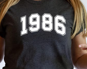 1986 Birthday Shirt, 40th Birthday Year Number Shirt, 1986 Bday Party Friend TShirt, Gift For 1986 Bday Shirt, Funny Fortieth Birthday Tee