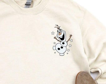 Minimalist Disneyland Sweatshirt, Frozen Pocket Sweatshirt, Olaf Sweatshirt, Elsa Sweatshirt, Frozen Olaf Sweatshirt, Disney Frozen Birthday