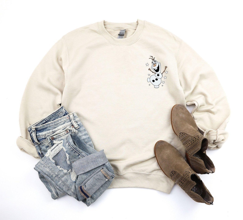 Sudadera minimalista de Disneyland, sudadera con bolsillo de Frozen, sudadera de Olaf, sudadera de Elsa, sudadera de Olaf de Frozen, sudadera de cumpleaños de Frozen de Disney imagen 1