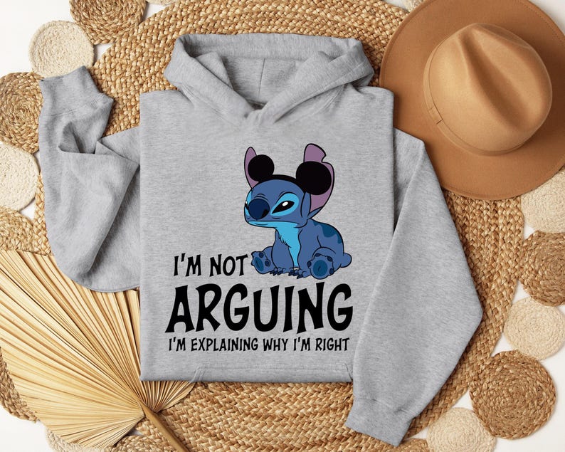 Stitch I'm Not Arguing Hoodie, Disney Stitch Hoodie, Stitch Disneyworld Hoodie, Disney Vacation Hoodie, Funny Disneyworld Stitch Hoodie afbeelding 3