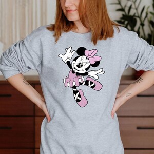 Minnie Mouse Ballerina Sweatshirt, Ballerina Birthday Sweatshirt, Disney Family Sweatshirt, Minnie Birthday Gifts, Minnie Ear Sweatshirt image 3
