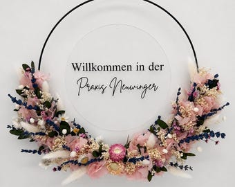 Personalisierter Trockenblumenkranz