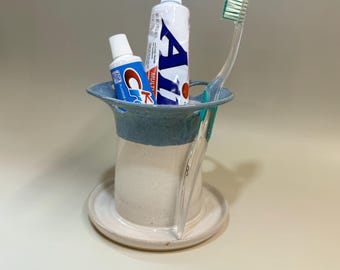 Handmade Toothbrush Holder — Ceramic Bathroom Organizer