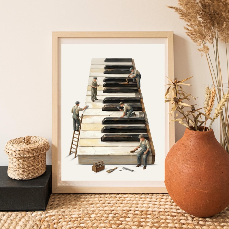 Decoración de pared para sala de música / Decoración de piano / Lámina para estudio de pianista / Póster de música clásica / Obra de arte para instrumentos de cola imagen 5