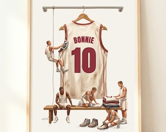 Personalized Basketball Wall Art | Custom Basketball Jersey Poster | Boys Room Art | Basketball Print | Basketball Gifts