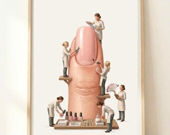 Decorazione murale per salone di bellezza / Regalo per onicotecnica / Stampa artistica per unghie / Decorazione per centri estetici / Arte della manicure / Poster per onicotecnica