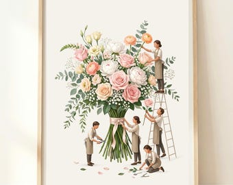 Quadro da parete per fioristi / Stampa per negozio di fiori / Regalo per fioristi / Decorazione per fioristi