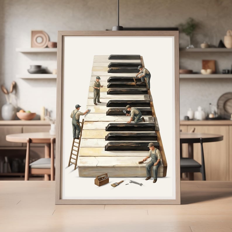 Decoración de pared para sala de música / Decoración de piano / Lámina para estudio de pianista / Póster de música clásica / Obra de arte para instrumentos de cola imagen 4