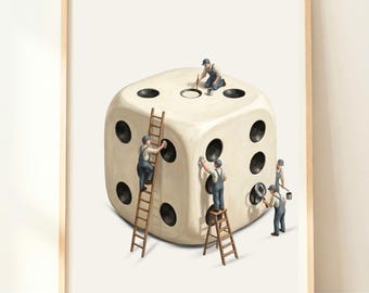 Dice Wall Art | Game Room Decor | Board Game Print | Gaming Poster | Dice Print