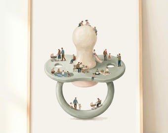 Regalo per baby shower / Decorazioni per neonati / Regalo per neomamma / Arte per la gravidanza / Quadri per la cameretta in colori pastello / Quadri per la cameretta in stile fiabesco