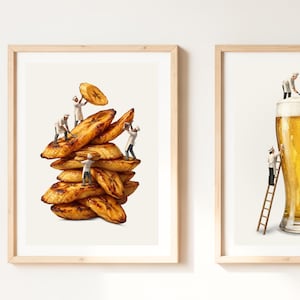 Fried Plantain Wall Art | Afrocentric Art | African Food Print | Caribbean Kitchen Decor | Africa Gift | African Folk Art image 6