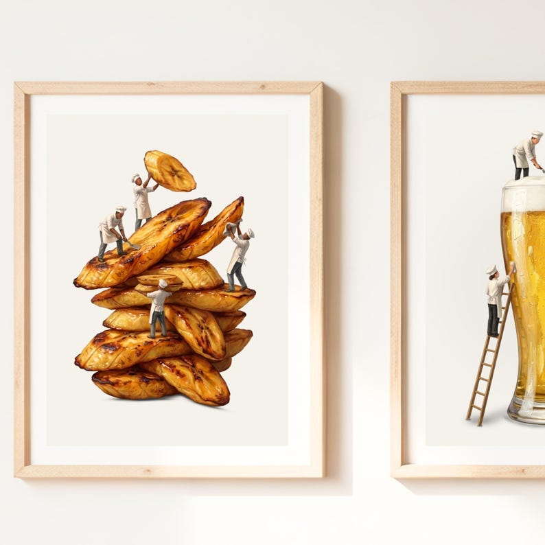 Fried Plantain Wall Art | Afrocentric Art | African Food Print | Caribbean Kitchen Decor | Africa Gift | African Folk Art image 6