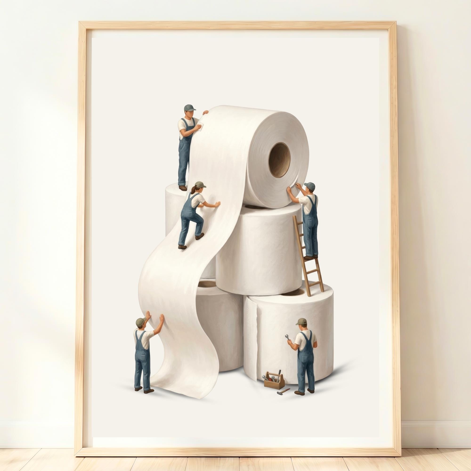 Bathroom Wall Art | Toilet Roll Decor | Minimal Bathroom Artwork ...