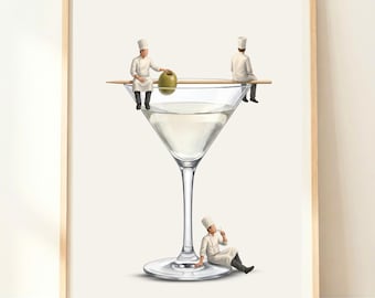 Martini Wall Art | Cocktail Print | Home Bar Decor | Martini Poster | Gift for Cocktail Lover